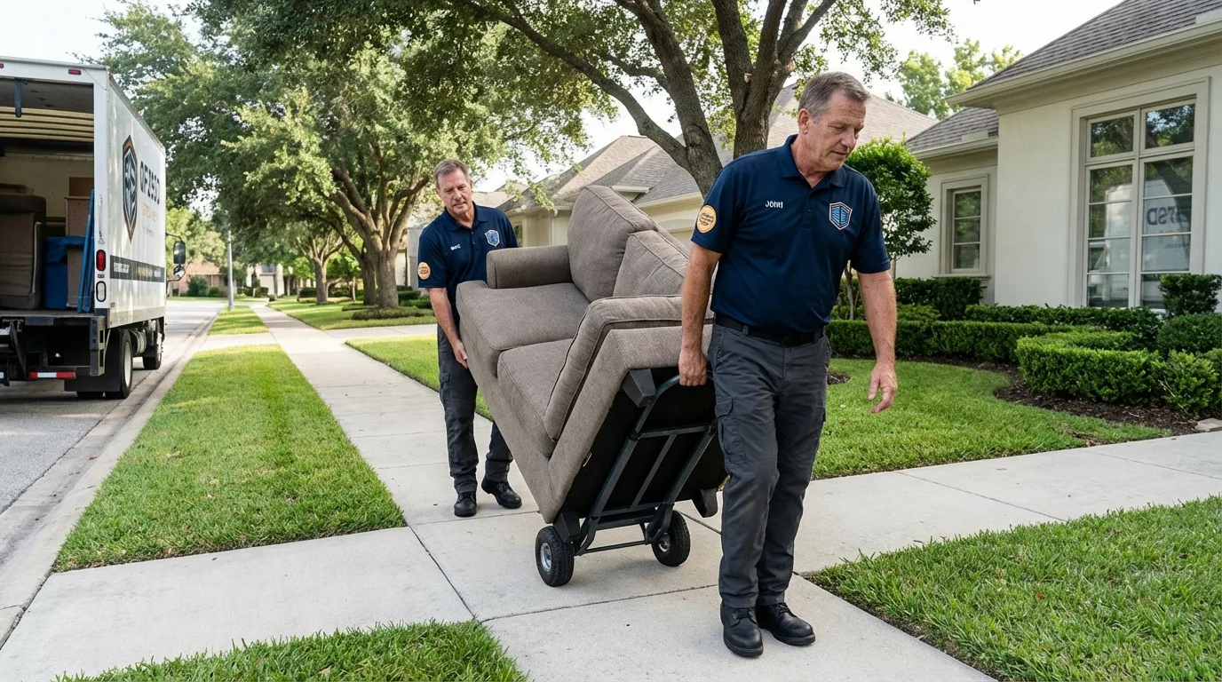 Local residential moving crew loading furniture in Great Falls, SC